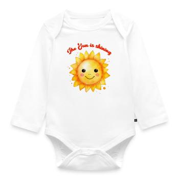 The Sun is shining Sommer - Baby Bio-Langarm-Body - Weiß - Vorne