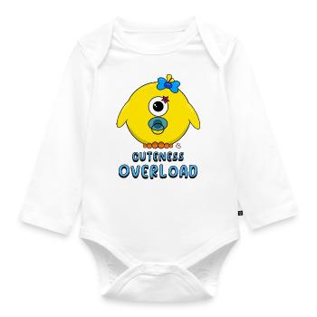 Vogel Tier Baby lustiges T-Shirt, Body, Strampler - Baby Bio-Langarm-Body - Weiß - Vorne