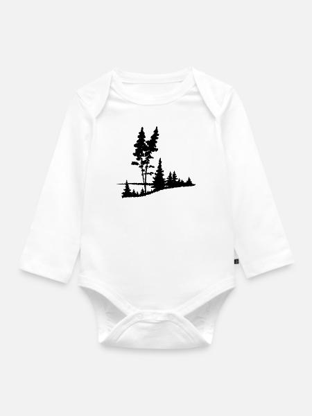 Der Wald am See - Baby Bio-Langarm-Body - Weiß