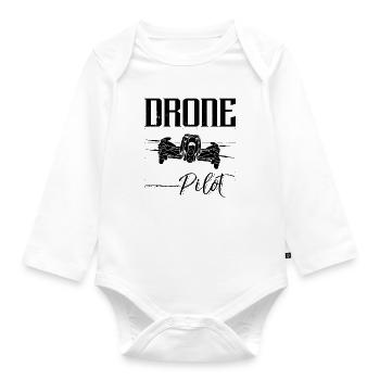 Pilote de drone Quadcopter Racing Machine Drone Racer - Body Bébé bio manches longues - blanc - Devant