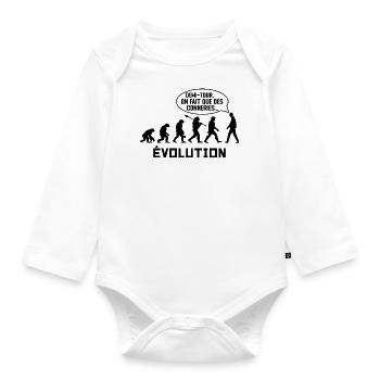 évolution - Body Bébé bio manches longues - blanc - Devant