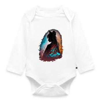 The Shadow of Tokyo | Shadows Unleashed - Organic Longsleeve Baby Bodysuit - white - Front