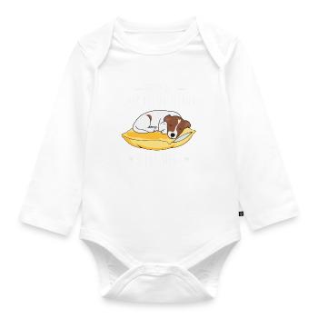 Official Jack Russel Terrier Sleep Shirt - Organic Longsleeve Baby Bodysuit - white - Front