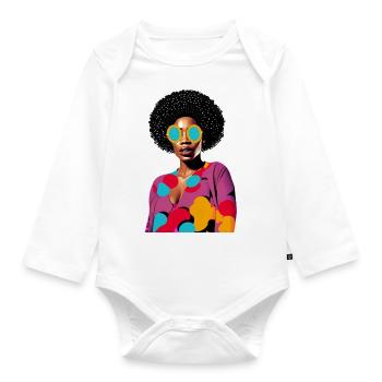 Black Woman - Baby Bio-Langarm-Body - Weiß - Vorne
