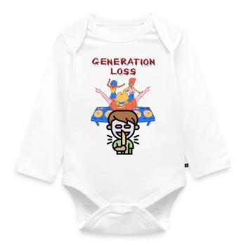 Generation loss - Organic Longsleeve Baby Bodysuit - white - Front