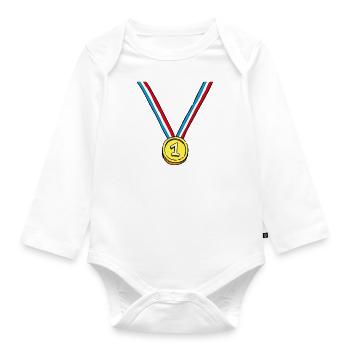 T-shirt Médaille d'or de la meilleure épouse - Body Bébé bio manches longues - blanc - Devant