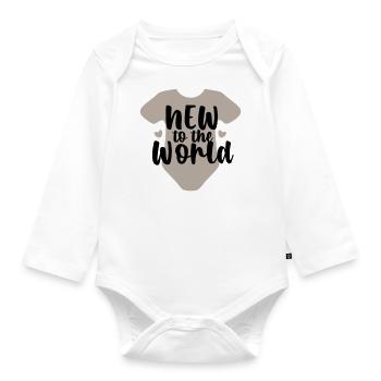 new to the world - Baby Bio-Langarm-Body - Weiß - Vorne