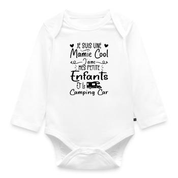 Mamie J'aime Mes Petite Enfants et le Camping-Car - Body Bébé bio manches longues - blanc - Devant
