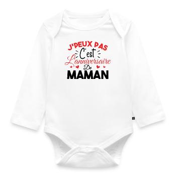 Joyeux Anniversaire Maman Cadeau D'anniversaire - Body Bébé bio manches longues - blanc - Devant