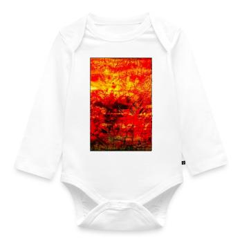 "LaVa" Acrylic Paint by Marco Eckenbrecht - Organic Longsleeve Baby Bodysuit - white - Front