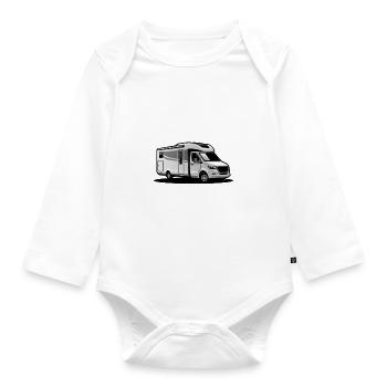 Wohnmobil Camper-Wohnmobil Spruch und Motiv - Baby Bio-Langarm-Body - Weiß - Vorne