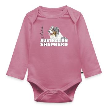 Berger australien - Body Bébé bio manches longues - mauve - Devant