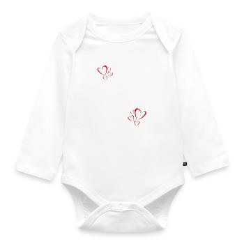 Joyeux anniversaire à vous-avec des cœurs - Body Bébé bio manches longues - blanc - Devant