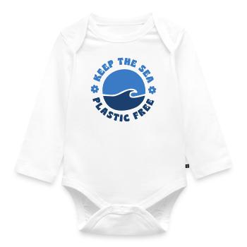 KEEP THE SEA - PLASTIC FREE - Baby Bio-Langarm-Body - Weiß - Vorne