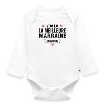 J'ai La Meilleure Marraine Du Monde - Body Bébé bio manches longues - blanc - Devant