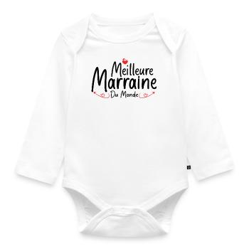 La Meilleure Marraine Du Monde - Body Bébé bio manches longues - blanc - Devant