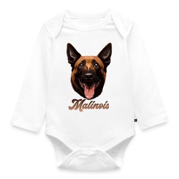 Malinois - Body Bébé bio manches longues - blanc - Devant