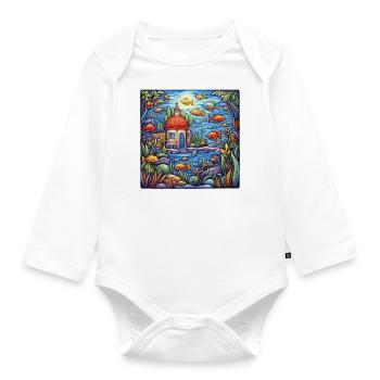 Aquarium - Baby Bio-Langarm-Body - Weiß - Vorne