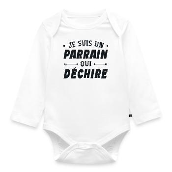 Je suis un parrain qui déchire - Body Bébé bio manches longues - blanc - Devant