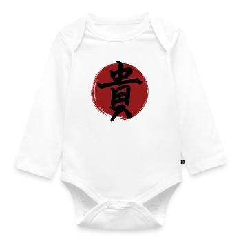 Honor Kanji - Organic Longsleeve Baby Bodysuit - white - Front