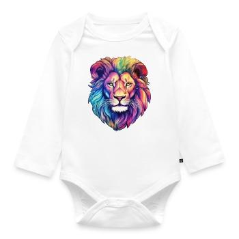 Lion - Body Bébé bio manches longues - blanc - Devant