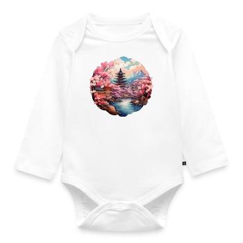 Japan - Organic Longsleeve Baby Bodysuit - white - Front