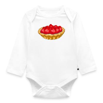 Strawberry tart - Organic Longsleeve Baby Bodysuit - white - Front