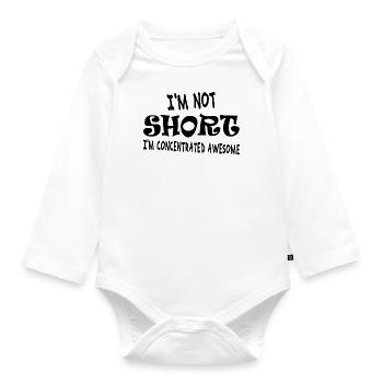 I'm not short, I'm concentrated awesome - Organic Longsleeve Baby Bodysuit - white - Front