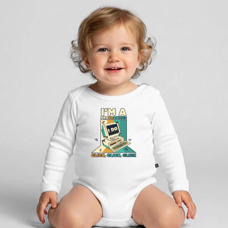I'm A Programmer Click Softwareingenieur Coder Baby Bio-Langarm-Body