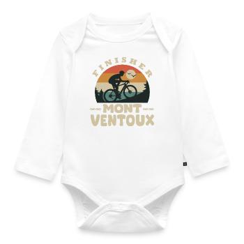 Bike finisher Mont Ventoux bike cyclist - Organic Longsleeve Baby Bodysuit - white - Front