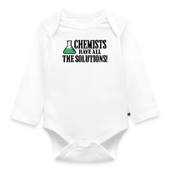Les chimistes ont toutes les solutions - Body Bébé bio manches longues - blanc - Devant