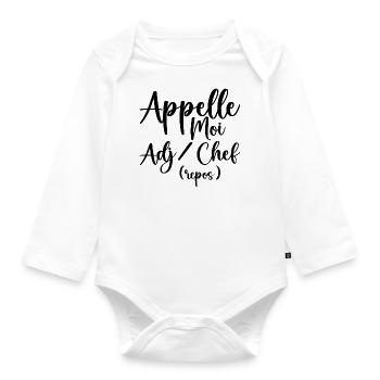 Appelle Moi Adjudant Chef - Body Bébé bio manches longues - blanc - Devant