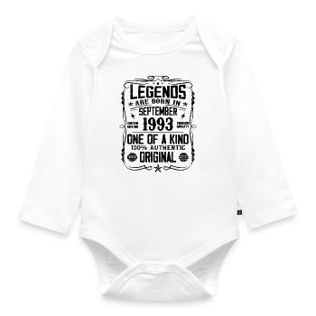 Septembre 1993 Vintage Retro Cadeau d’anniversaire - Body Bébé bio manches longues - blanc - Devant