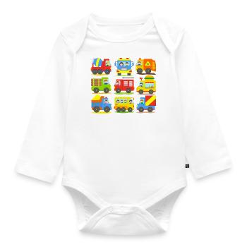 Camions Véhicules lourds Camions Camions Bus Enfants - Body Bébé bio manches longues - blanc - Devant