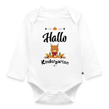 süßes Eichhörnchen Design mit Herbstmotiven - Baby Bio-Langarm-Body - Weiß - Vorne