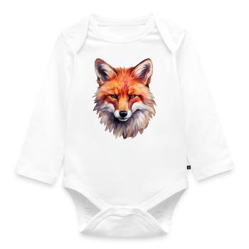 Fox - Organic Longsleeve Baby Bodysuit - white - Front