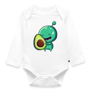Green Alien Avocado: Fusion exotique - Body Bébé bio manches longues - blanc - Devant