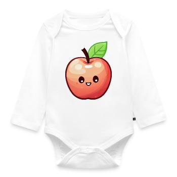Kawaii Apfel: Fruchtig Süße Versuchung - Baby Bio-Langarm-Body - Weiß - Vorne