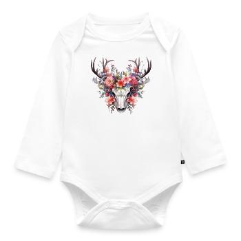 Lausmadl Mädchen Damen Trachtenshirt Kind Madl - Baby Bio-Langarm-Body - Weiß - Vorne