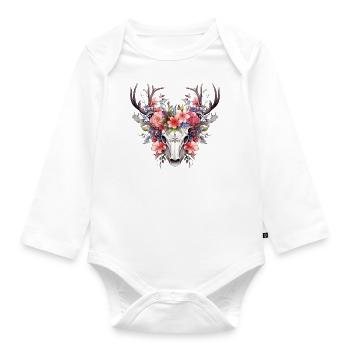 Lausmadl Mädchen Damen Trachtenshirt Kind Madl - Baby Bio-Langarm-Body - Weiß - Vorne