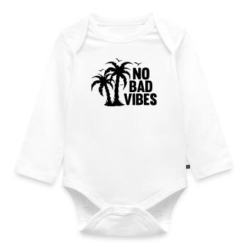 NO BAD VIBES HOLIDAY JOY - Organic Longsleeve Baby Bodysuit - white - Front