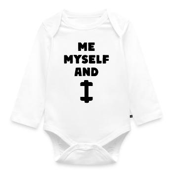 Me, Myself and I Sport Training Fitness - Organic Longsleeve Baby Bodysuit - white - Front