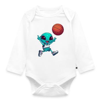 Alien Basketball Player: Extraterrestrial Good Basketball - Body Bébé bio manches longues - blanc - Devant