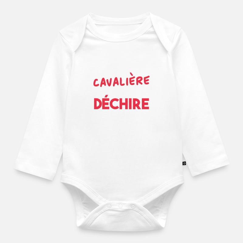 Je suis Une cavalière Qui déchire - Body Bébé bio manches longues - blanc