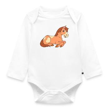 Little foal for children - Organic Longsleeve Baby Bodysuit - white - Front