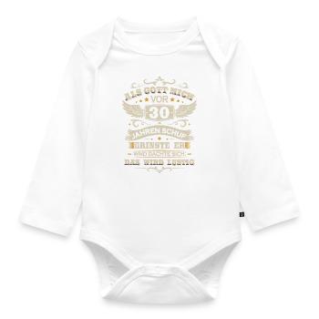 30. Geburtstag Als gott mich vor 30 jahren schuf - Baby Bio-Langarm-Body - Weiß - Vorne