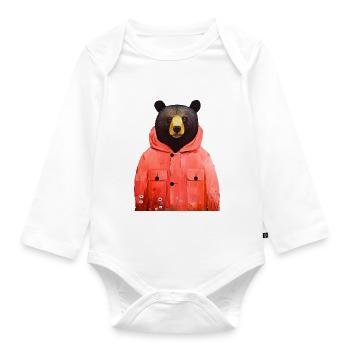 Bärentierkunst #bear - Baby Bio-Langarm-Body - Weiß - Vorne