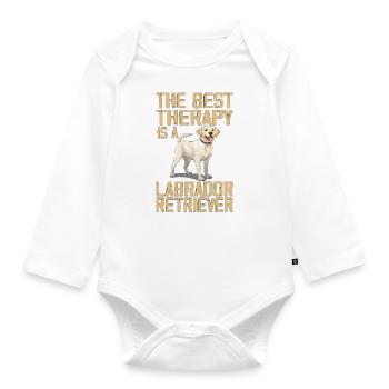 The Best Therapy Is A Labrador Retriever Dog Lover - Organic Longsleeve Baby Bodysuit - white - Front