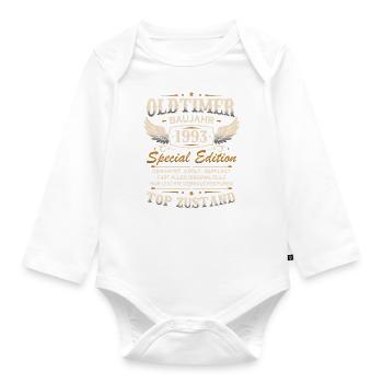 Oldtimer Baujahr 1993 Jahrgang Geburtstag Geschenk - Baby Bio-Langarm-Body - Weiß - Vorne