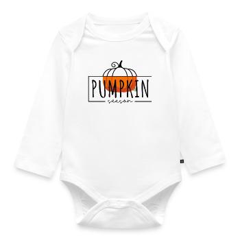 pumpkin season - Organic Longsleeve Baby Bodysuit - white - Front
